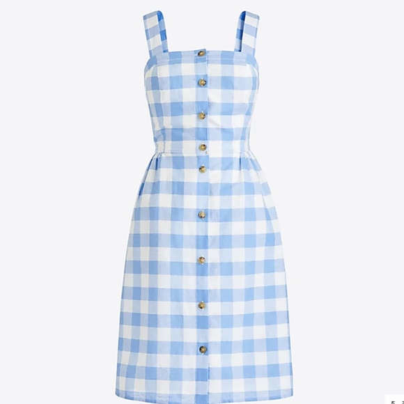 💎 NWT Host Pick Button Front Plaid Blue Dress 💎 - Picture 2 of 6